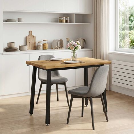 vidaXL 90 x 55 x 75 cm Madera de Acacia Sólida Blanco y Negro (1/5)