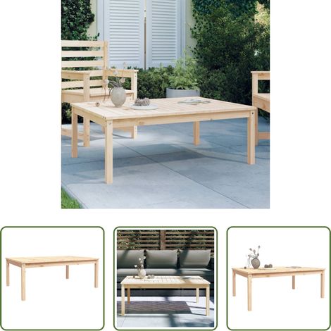 Holz Tisch - Gartentisch 121x82,5x45 cm Massivholz Kiefer (1/5)
