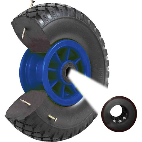 Sackkarrenrad Vollgummi 260 x 85 mm 3.00-4 75mm Nabenlänge PU Ersatzrad Bollerwagenrad (1/5)
