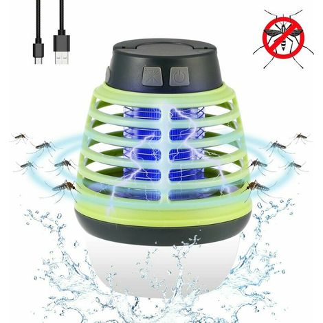Lampe Anti-Moustique Lumière de Camping 2 en 1 Tueur Moustique IP67 Étanche USB Rechargeable Portable Lumière avec 2200mAh Batterie et Crochet Escamotable pour Extérieur Intérieur Lampe solaire (1/5)
