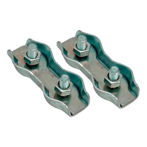 Flache Doppelkabelklemme SJT02, 3 mm, verzinkt, Blisterpackung mit 2 Stück