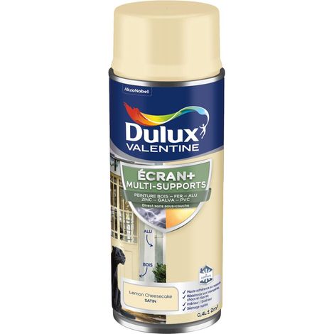 ECRAN+ MULTI-SUPPORTS EXTERIEURE - Peinture en Phase Aqueuse Éxtérieur - Satin Lemon Cheesecake aérosol 400 ml - Dulux Valentine (1/5)