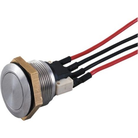Bouton poussoir inox NO/NF précablé lumineux diamètre 19mm installation int.-ext CDVI (1/3)