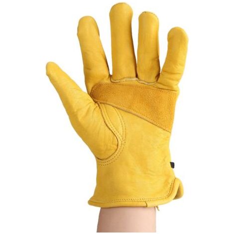 1 paire de cuir de vache de haute qualité travail anti-dérapant Gants de travail Construction de jardinage Plante de plantation Fleur Gant de protection d'élagage avec fermeture de poignet réglable(L)
