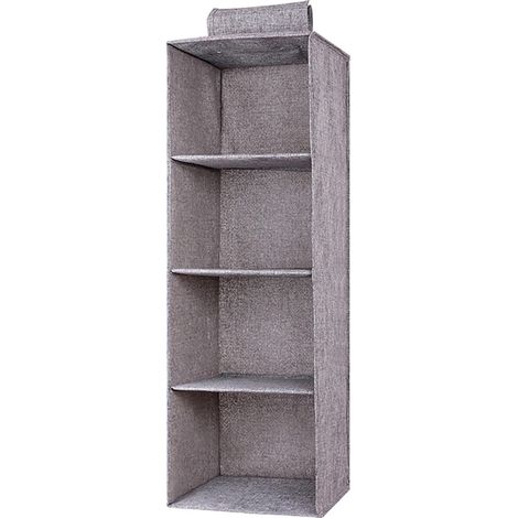 Ce portant de rangement suspendu est pliable et convient pour ranger vêtements, sacs, chaussures, etc. (1/5)