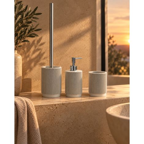 Set accessori bagno portasapone cromo crema 3 pz Venice (1/5)