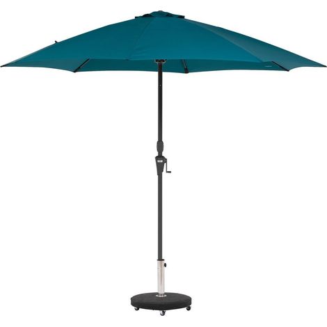 Gerader - runder Sonnenschirm SISKO Entenblau - 2,7 m - Epoxidbeschichtetes Aluminium - Polyester