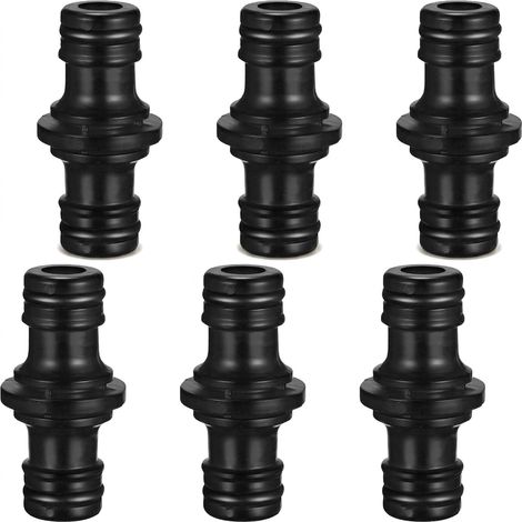 6 Pièces 1/2 Pouce Double Connecteur Tuyau d’arrosage Raccords de Tuyaux Schlauchkupplung Gardena Connecteur Double Prolongateur de Raccord Tuyau pour Jardin Maison (Noir) (1/5)