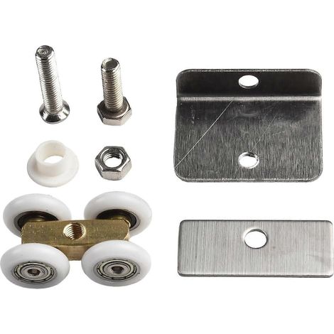 Poulies de douche 22,5 mm, 8 pièces, en nylon et cuivre, pour porte coulissante en verre, avec vis, accessoires de salle de bain blancs (1/5)