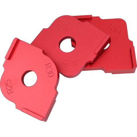 Lot de 3 gabarits de positionnement pour rayon d'angle QuickJig pour menuiserie, outil de coupe (1/5)