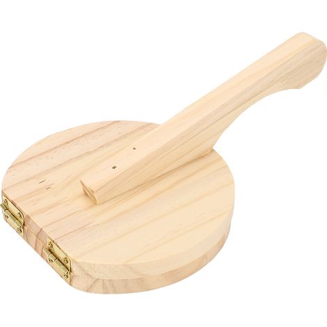 Presse à tortillas en bois avec poignée ergonomique, presse manuelle pour farine, pizza, roti M (1/5)