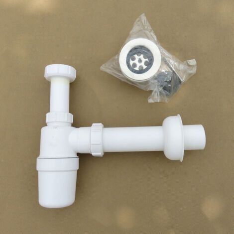 uyau d'évacuation universel – Anti-odeurs et anti-siphon – Adapté aux lavabos, salles de bain et cuisines – 1 set, Blanc, 11/2 (1/3)