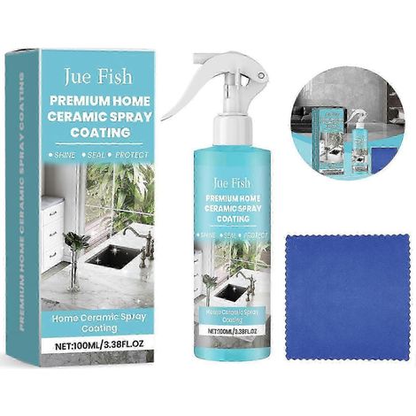 Kit de revêtement céramique en spray pour la maison : scelle et protège les surfaces de la cuisine et de la salle de bain. Repousse les traces de doigts. (1/4)