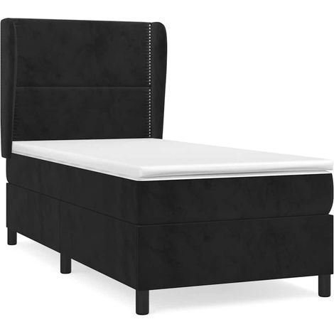 Maison Exclusive - Cama box spring con colchón terciopelo negro 1 (1/5)