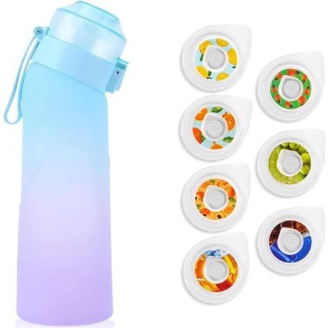 Gourde de Sport 650ml Tritan - 7 Saveurs Fruitées Naturelles Dégradé Bleu et Violet (1/5)