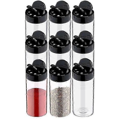 Pot à épices en plastique transparent avec couvercle saupoudreur pour conserver les épices en poudre dans la cuisine (1/5)