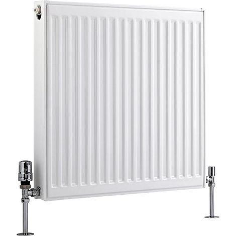 Milano Compact White Type 21 Central Heating Double Panel Plus Horizontal Convector Radiator - 600mm x 600mm
