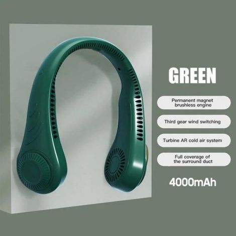 Ventilateur Suspendu - Sans Pales - USB Rechargeable - 360 Degres - 3 Vitesses - 4000 mAh - 150 g