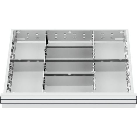 STIER Schubladeneinteilung Metalleinteilung BLH 100/125 mm Innenmaß 600x450 mm 8 Fächer