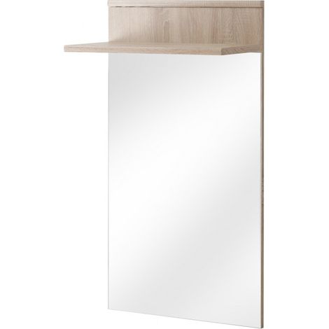 Miroir mural avec tablette ARMARIO coloris chêne sonoma 60x104x32 cm (1/4)