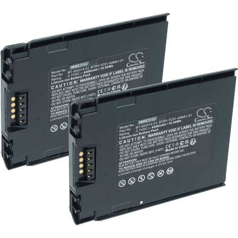 vhbw 2x Akku Ersatz für Zebra BTRY-TC51-44MA1-01 für Handheld Computer Scanner (4200 mAh, 3,7 V, Li-Ion)