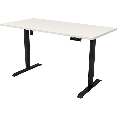 Bureau électrique - 180x80cm - Moteur simple - Noir / Blanc (1/5)