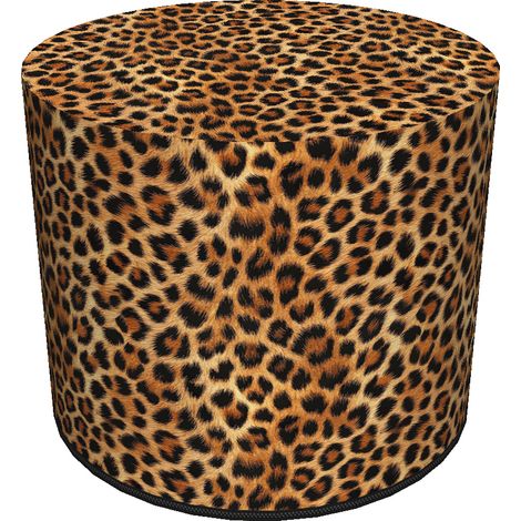 Pouf impermeabile in Cordura per casa e giardino - Fantasia leopardata, elegante, comodo, stabile, con cerniera, 40 cm, Bertoni (1/5)