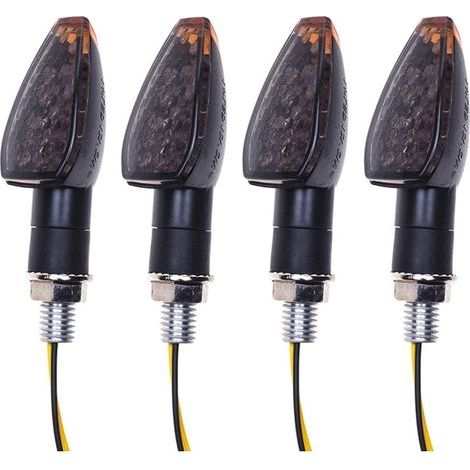 Lot de 4 clignotants LED 14 LED 12 V étanches, universels pour motos, scooters, quads, cruisers et véhicules tout-terrain. (1/5)