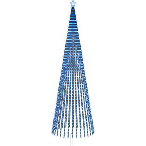 Albero di Natale LED 500 cm 1524 LED Blu Acciaio Nero vidaXL (1/5)