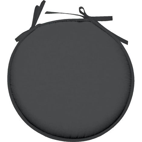 Stof - Galette de Chaise - Taille ø : 40 cm - 100% Polyester - Couleur Anthracite - Modèle Exceptionnelle - Confortable et Élégant - Facile d'entretien (1/2)