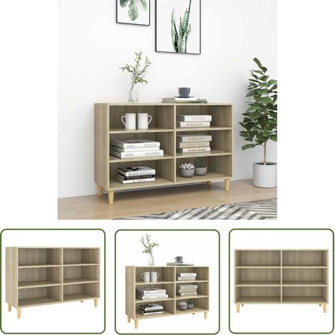 The Living Store Sideboard Sonoma-Eiche 103,5x35x70 cm Holzwerkstoff - Schreibtisch - Regal - Wohnzimmermöbel - Sideboard - Holz Sideboard (1/5)