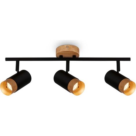 Spot, noir, avec bois, sans 3xGU10/max.9W (1/5)