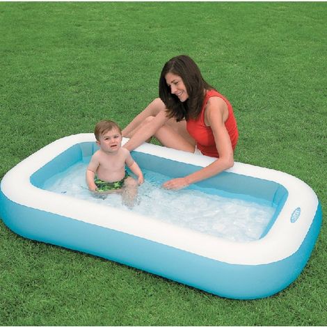 Piscina gonfiabile rettangolare per bambini, ideale per neonati e bambini piccoli. (1/3)