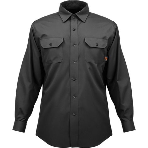 Mophorn Flammhemmende Schweißerjacke, FR-Arbeitsjacke für Herren, maschinenwaschbares hitzebeständiges Schweißerhemd aus Baumwolle, entspricht ATPV 9,2 cal/cm² Lichtbogenbewertung, XXL, Schwarz