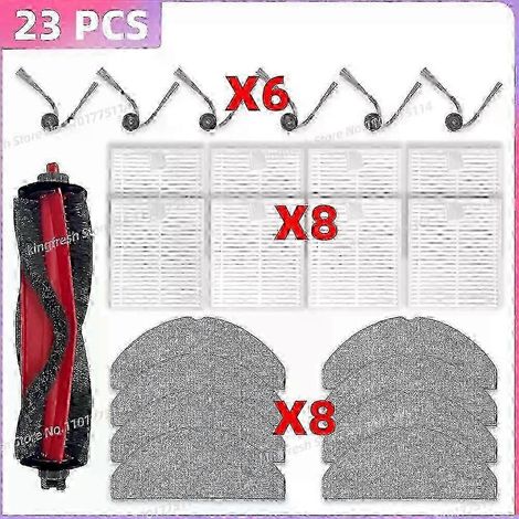 Compatible avec Roborock Q7 M5 / Q7 M5+ / Q7 L5 / Q7 L5+ / Q7 TF / Q7 TF+ / Q7B / Q7T+ : Pièces détachées pour brosse principale, filtre, chiffon et sac à poussière (1/5)