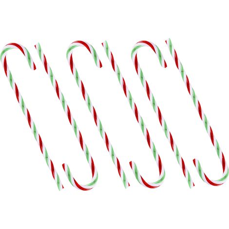 Weihnachtsdekorationen, Christbaumschmuck, Zuckerstangen aus Kunststoff, rot-weiße Zuckerstangen, Bühnendekorationen - rote, grüne und weiße Zuckerstangen (6 Stück pro Packung) (1/2)