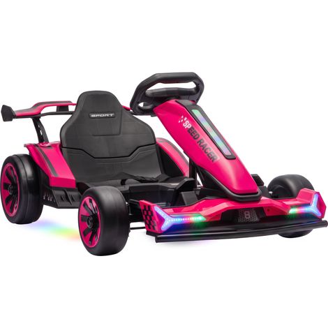 AIYAPLAY 24V Electric Go Kart for Kids, Racing Kart Drift Mode Pink (1/5)