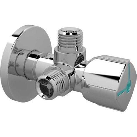 Válvula de bola angular de 2x3/8'' ajustable para grifo de inodoro de lavadora Arco CQ4102 (1/2)