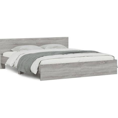 Maison Exclusive - Estructura de cama con cabecero gris Sonoma 18 (1/5)