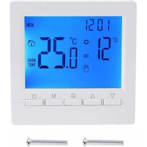 Intelligenter Wandthermostat mit LCD-Display für Fußbodenheizung – Blaue Hintergrundbeleuchtung (1/4)