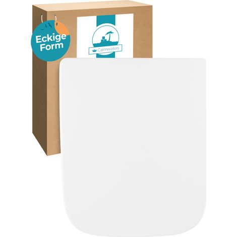 Calmwaters® Antibakterieller WC Sitz für Keramag Renova Nr. 1 Plan 202150 & 202160, Toilettensitz mit Absenkautomatik, Duroplast Klositz, Toilettendeckel abnehmbar, überlappend, Weiß, 26LP3461 (1/5)