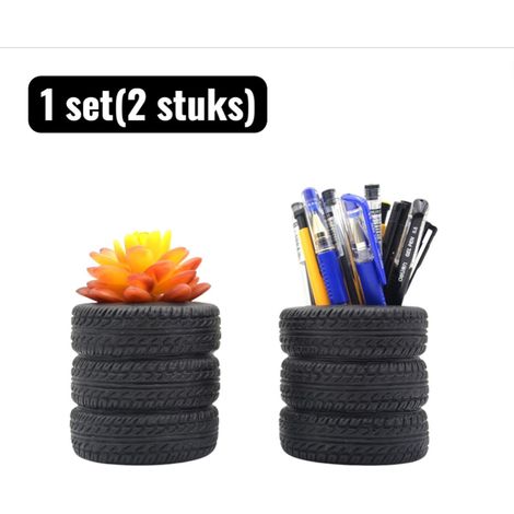 Lot de 2 porte stylos créatifs en forme de bandeau pour bureau et maquillage adaptés aux passionnés d'automobile couleur noire (1/5)