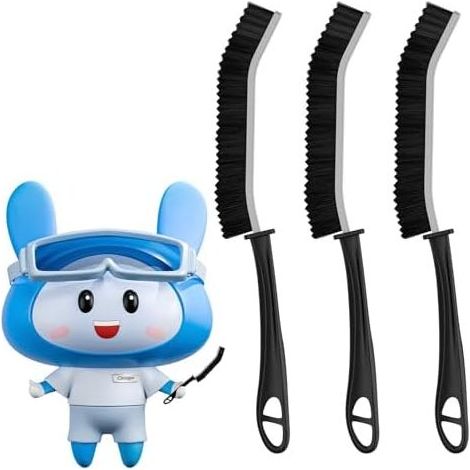 Fugenbürste, Badreinigungsbürsten mit ergonomischem Griff, Schrubbbürste, Fugenbürste für Küche und Fensterrahmen (3, Schwarz) Schwarz - (1/5)