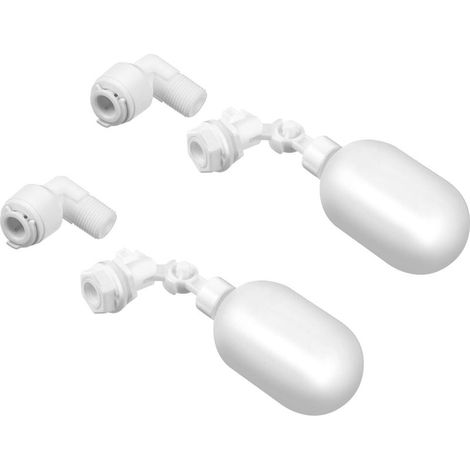 Lot de 2 vannes à flotteur réglables 6,35 mm en plastique – bassins, réservoirs, aquariums et aquaculture (1/5)