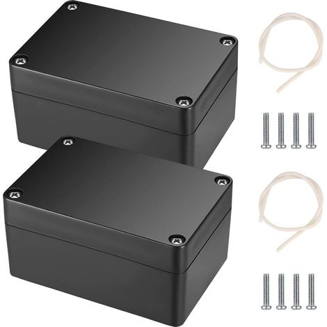 2-teilige elektronische Anschlussdose, IP65 wasserdichte elektrische Außenanschlussdose, Kunststoff-Kabelgehäuse für Elektronik-Bastelprojekte – 100 x 68 x 50 mm/Schwarz (1/5)