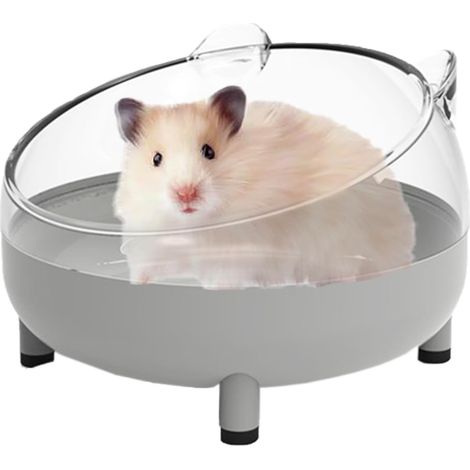 Hamster Sand Bath Container, Large Sandbox Toilet Gerbil Batheoom, Tiny Chinchilla Dust Bathtub Sand Bath Box for Hamster Cage Accessories 6.5 Inch-Grey (1/5)