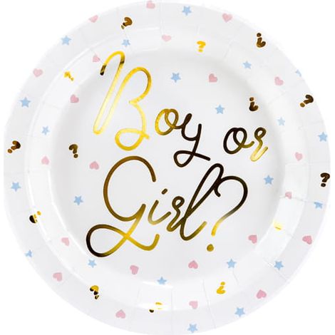PartyDeco Pappteller für Gender-Reveal-Partys, 23 cm / 6 Stück (1/5)