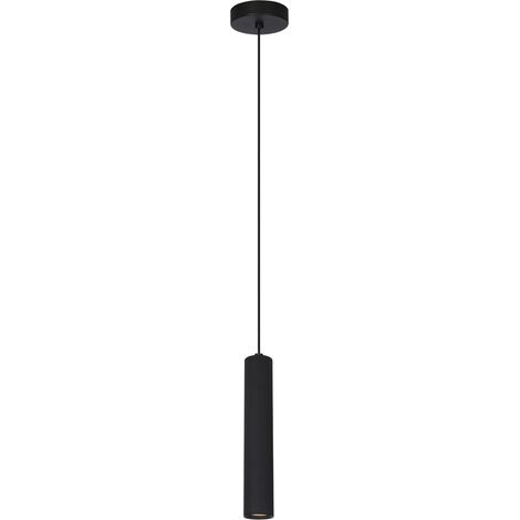 Suspension tube moderne noire sablée GU10 Italux Rilok