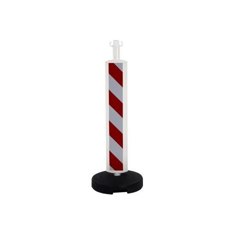 Poteau Haute visibilité Rouge/Blanc hauteur 75cm sur socle à lester 9kg - 1330009 (1/4)