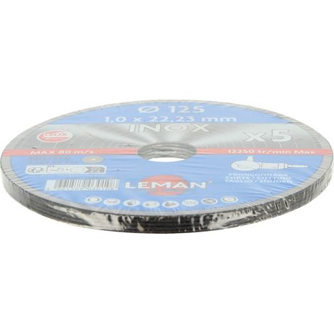 DISQUE TRONCONNAGE INOX 125X1.0X22.23 F41 LOT DE 5 - 1251049.05 - LEMAN